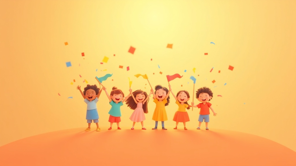 Kids celebrating Juneteenth with colorful flags and smiles for a history podcast article.